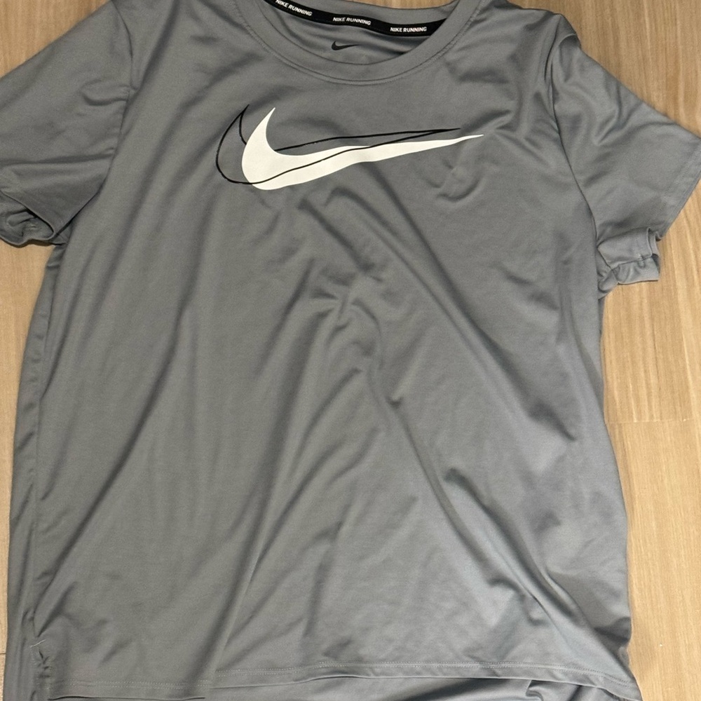 Nike Charcoal Gray Tee with White Swoosh